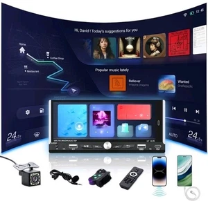 Car Play Single Din Car Stereo with Backup Camera 6.9 IPS Touchscreen Brand New  - Picture 1 of 7