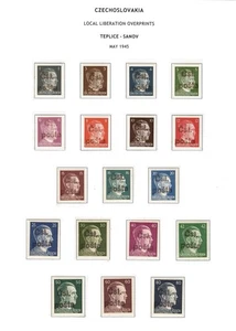 Czechoslovakia WWII (1945) - Soviet Zone Local Post Overprint “Teplice-Sanov” - Picture 1 of 1