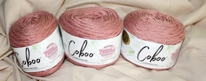 Lot of 3 Lion Brand Caboo Yarn 3.5oz, 232yd, Light #3 Cotton/Rayon, Mauve - Picture 1 of 6