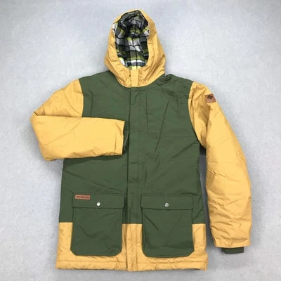 Chaqueta Columbia Jóvenes Niños XL Verde Amarillo Omni-Calor Capucha Aislante Parka Foto 1 de 4