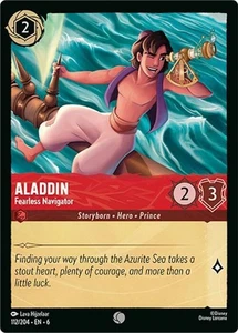 x1 Aladdin - Fearless Navigator - 112/204 - Common - Cold Foil Lorcana DLC06 Azu - Picture 1 of 1