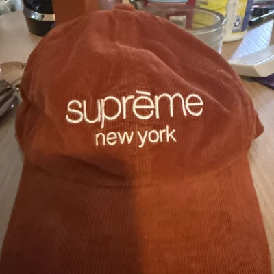 21fw Supreme GORE-TEX VELUDO LOGOTIPO CLÁSSICO TAMPA 6 PAINÉIS FERRUGEM - Imagem 1 de 4
