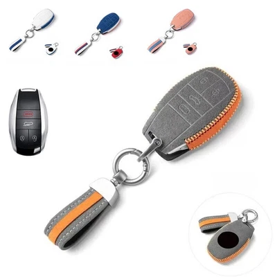 Suede Leather Car Smart Remote Key Fob Case Cover Holder For Bentley Bentayga - Image 1 of 4