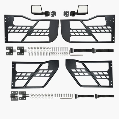 Front+Rear Side Tube Doors & Side View Mirrors For 2007-2018 Jeep Wrangler JK Foto 1 de 4