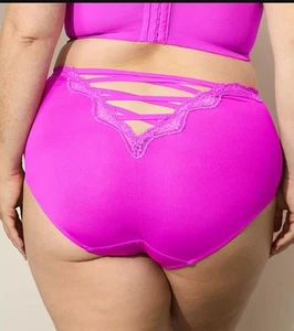 Sexy braguita calzoncillo completo con tiras en la espalda Miami Fushia de Lane Bryant talla grande 26/28, 4X - Imagen 1 de 5