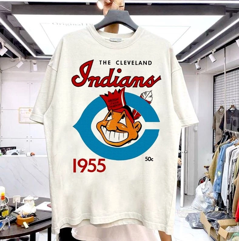 Cleveland Indians Béisbol 1955 Manga Corta Retro Camisa KV42080 Foto 1 de 1