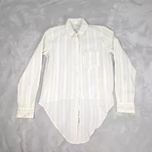 Madewell Shirt Womens XS Yellow Tie-Front Striped Long Sleeve Pocket Casual NWT - Picture 1 of 12