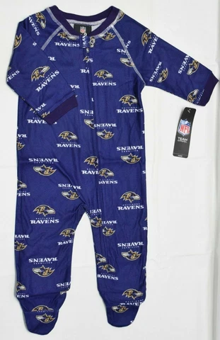 Baltimore Ravens NFL Zip-Up Footie Pajamas, Size 12M Cover