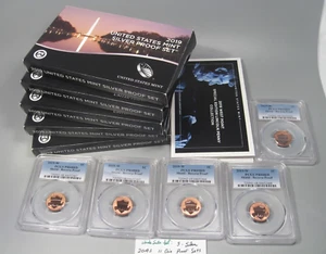 Whole Sale Lot: 5 Silver 2019-s PROOF Sets w/ Rev. Proof Cent. PCGS PR68/69 RD - Picture 1 of 12