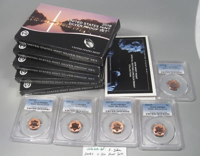 Whole Sale Lot: 5 Silver 2019-s PROOF Sets w/ Rev. Proof Cent. PCGS PR68/69 RD - Image 1 of 4