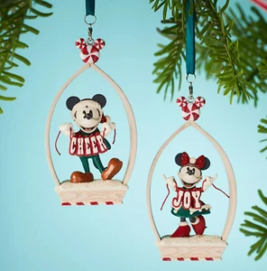 Disney Mickey & Minnie Mouse Holiday Cheer Joy Sketchbook Christmas Ornament Set - Picture 1 of 7