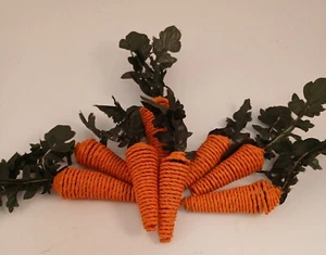 Farmhouse Decor Carrots Jute /Twine Carrot Set- 1 Lg & 7 Sm Spring Easter - Picture 1 of 6