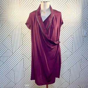 AllSaints Adria Silk Zipper Dress Short Sleeve Draped Purple Burgundy Size US 2 - Bild 1 von 11