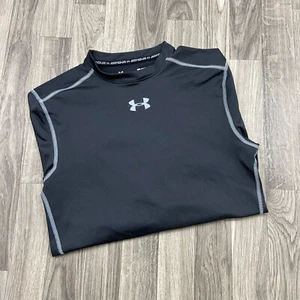 UNDER ARMOUR Graphic Logo Cold Gear Black Compression Shirt Men's Size Medium - Picture 1 of 8