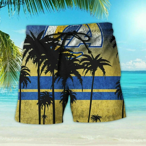 Los Angeles Rams Hawaiian Beach Shorts Men Casual Swim Trunks Sports Shorts Gift Cover