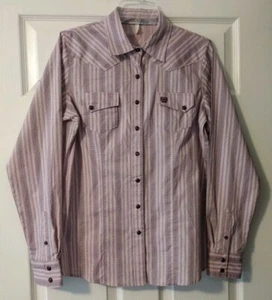 NEU McLeod Cinch Damen Langarm lila Print Western Perlen Druckknopf Shirt Gr. M - Bild 1 von 9