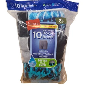 Hanes 10 Pack Boys Large 14 16 Tagless Cool Comfort Boxer Briefs Underwear - Picture 1 of 7