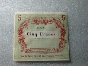 1870 FRANCE Douai 5 Francs Siege Issue Franco-Prussian war UNC Jérémie #59.23.B - Picture 1 of 7