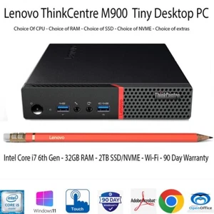 Lenovo M710Q Tiny Intel Core i7 6700 32GB DDR4 RAM 1TB SSD Desktop PC - Picture 1 of 2