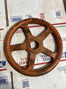 Antique Vintage Cast Iron Gate Valve Wheel Open Shut 43179 Orange
