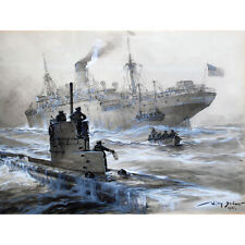 Stower War WWI Uboat Sinking Linda Blanche Liverpool 1915 Wall Art Canvas Print