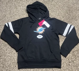 NEW Miami Dolphins FOCO Women's Striped Sleeve Hoodie Sweatshirt (Medium) - Picture 1 of 3