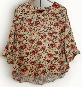 Blusa TORRID Mujer Cottagecore Talla 1X Rayón Cuello en Y Mangas 3/4 Boho Fluido Top - Imagen 1 de 12