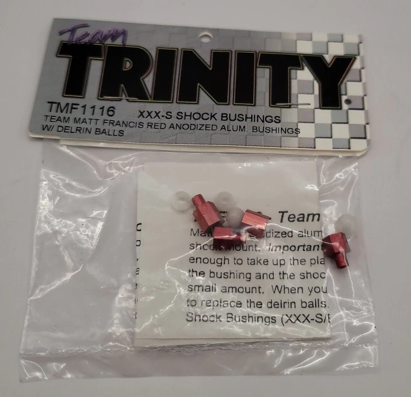Trinity Shock Bushings Red Anodized Aluminum xxxs xxxt MF1 Matt Francis Tmf1116 - Image 1 of 1