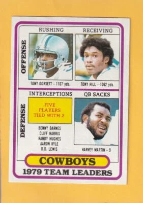 1980 Topps #113 Tony Dorsett/Tony Hill/Harvey Martin Cowboys Near Mint TL #32385 - Image 1 of 2