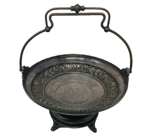 Antigua canasta victoriana Wilcox plateada para novias 4748 regalo de boda de novia - Imagen 1 de 11