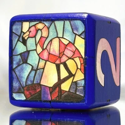 Flamingo Focus - Balance is Everything - Backgammon Doubling Cube 36mm - Image 1 of 4