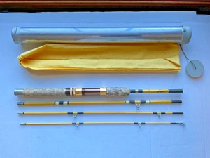 Vintage EAGLE CLAW Wright McGill TRAILMASTER M4TMS 6 1/2 ft Spin Fly Rod con borsa e custodia - Foto 1 di 7
