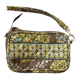 Vera Bradley Wristlet Wallet Sittin In A Tree Retired Pattern Olive Green - Picture 1 of 5