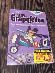 Pannello frontale scatola cereali Sir Grapefellow originale d'epoca - Foto 1 di 6