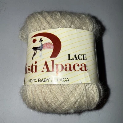 Hilo brumoso - ENCAJE DE ALPACA - #NT-100 Crema - 1,75 oz, 50 g, 437 yardas - Hecho en Perú Foto 1 de 4