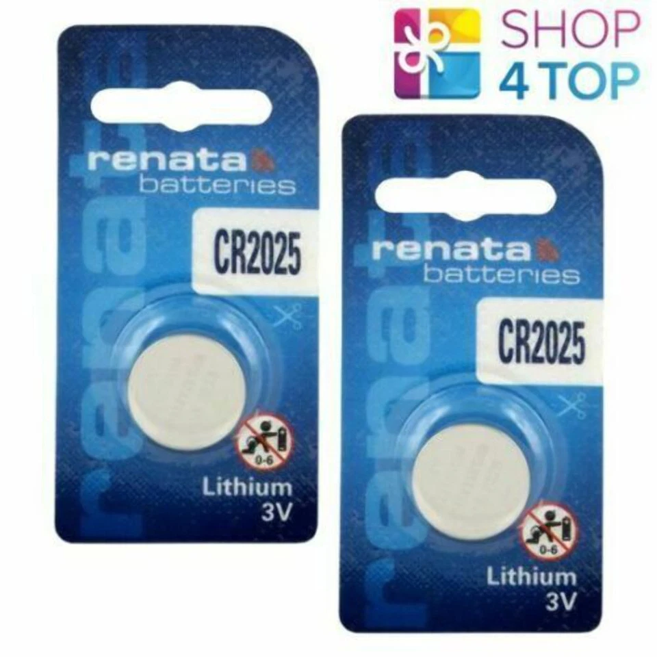 2 Renata CR2025 Lithium Batteries 3V Cell Coin Button DL2025 Exp 2029 New - Image 1 of 1