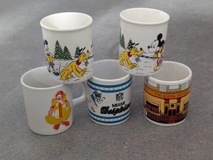 5x Vintage Retro Collectable Ceramic Mugs Disney EastEnders Miami Dolphins NFL - Picture 1 of 24