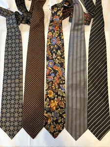 Brioni 100% Silk Handmade Italy Lot 5 Ties Excellent Condition Butterfly Birds - Picture 1 of 18