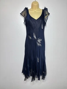 S.L. Fashions Size 8 Vintage y2K Dress Fairy Whimsy Ruffles Sleeveless Blue midi - Picture 1 of 13