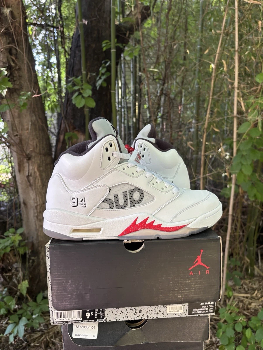 Supreme x Air Jordan 5 Retro White for sale | Authenticity
