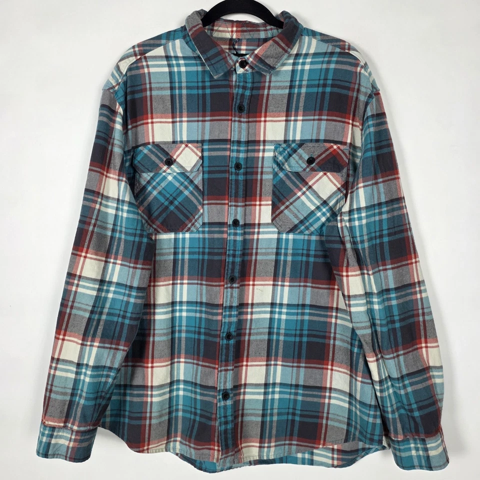 Camisa Burton a Cuadros 100% Algodón Colorida Para Hombres 2XL Manga Larga Botón Foto 1 de 4