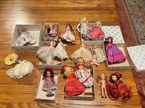 Sammlung alter Nancy Ann Bilderbuchpuppen (insgesamt 16) LESEN - Bild 1 von 8
