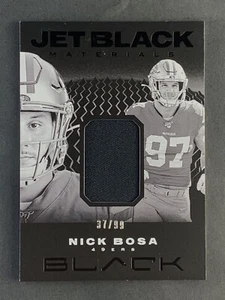 Nick Bosa Jersey Card 2020 Panini Jet Black Materials /99 San Francisco 49ers !!! - Bild 1 von 2