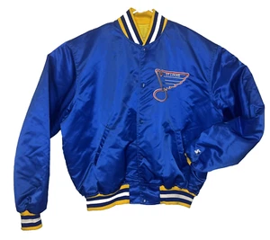 Vtg Rare NHL St Louis Blues Starter Satin Bomber Jacket Mens XL Made In USA - Picture 1 of 10