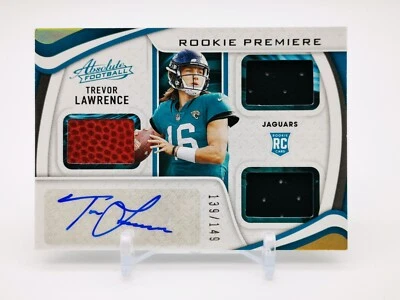 2021 Absolute Trevor Lawrence #201 Rookie Premiere Triple Relic Auto 139/149 - Image 1 of 4
