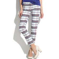 See by Chloe denim Jeans PLAID pant  straight Made Italy Euro 42 us 6