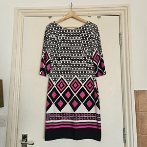Vestido gráfico manga 3/4 Joseph Ribkoff talla UK 10 - Imagen 1 de 5