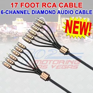 DIAMOND AUDIO HX617 6-CH RCA CABLE 17-FT DUAL TWISTED BRASS ENDS FOR MOTORCYCLES - Picture 1 of 2