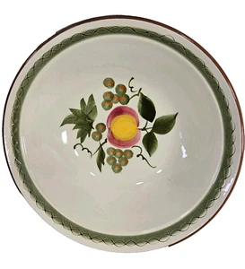 Stangl APPLE DELIGHT 8 1/2" Tazón para Servir MCM Era Redondo Blanco Verde Amarillo - Imagen 1 de 5