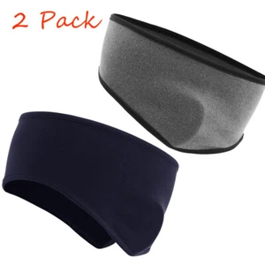 2 Pack Ear Warmer Headband Winter Headband Fleece Thermal Earband for Women Men - Picture 1 of 14